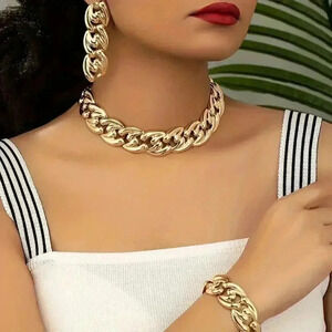 Vintage Simple 3PC Jewelry Set (Golden)